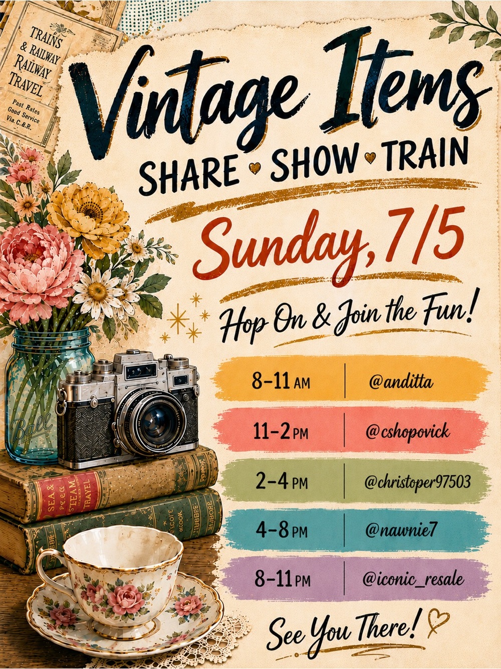 🚂 Vintage Share Show Train! Sunday 8/9 8AM- 11AM - Picture 8 of 9